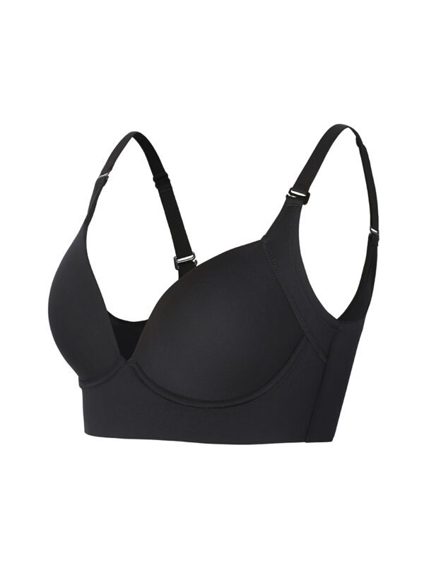 A black bra is shown with no padding.