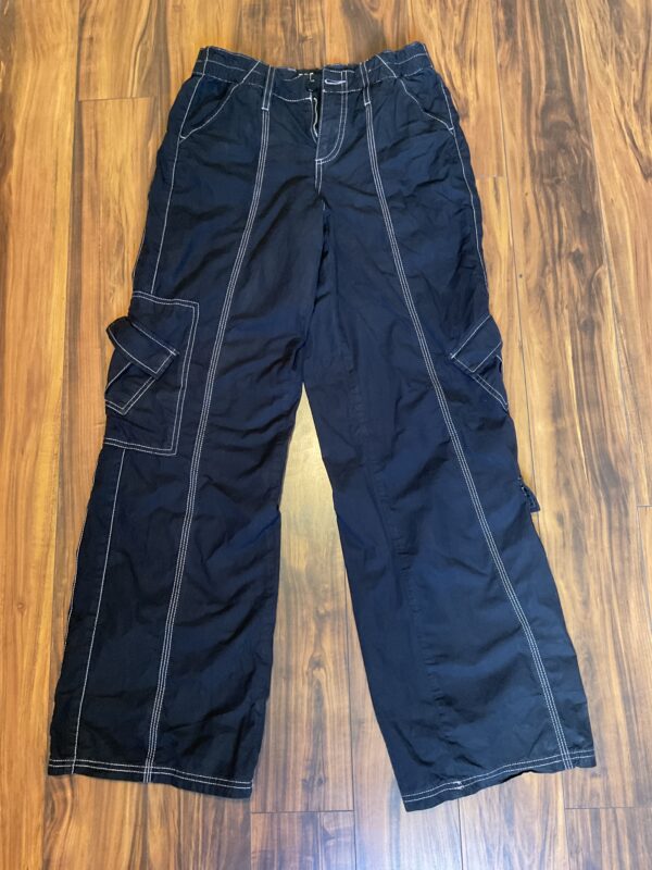 A pair of pants that are on the ground