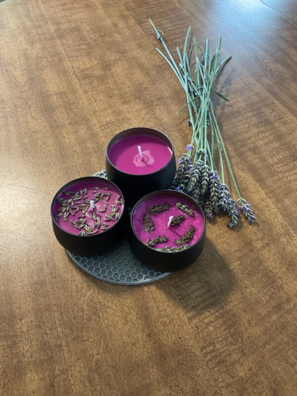 My Spot Lavender Candle 4oz - Purple Decorative with Floral Design & Lavender Scented Wax - Image 7