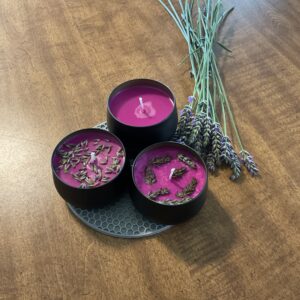 My Spot Lavender Candle 4oz - Purple Decorative with Floral Design & Lavender Scented Wax