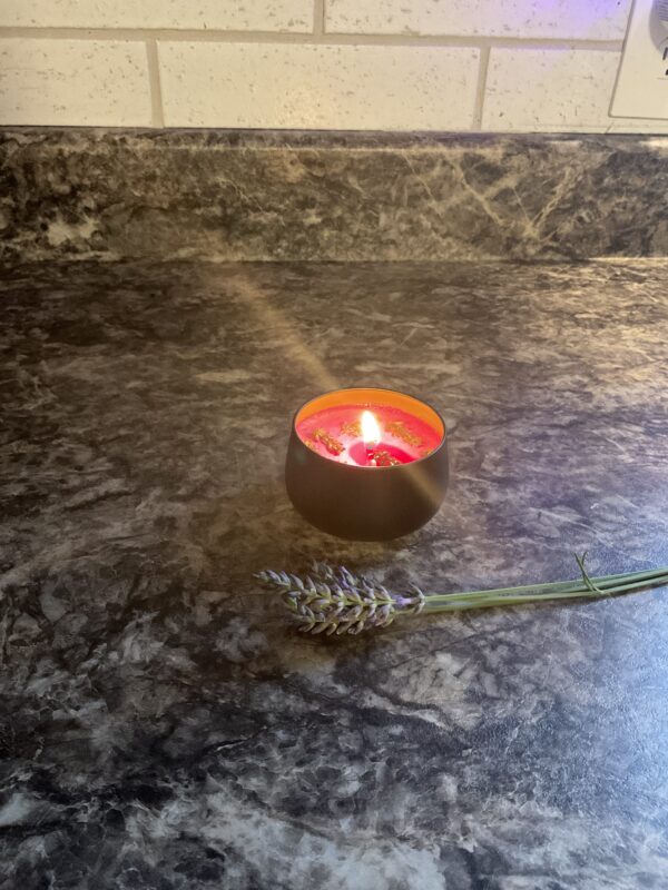 My Spot Lavender Candle 4oz - Purple Decorative with Floral Design & Lavender Scented Wax - Image 3