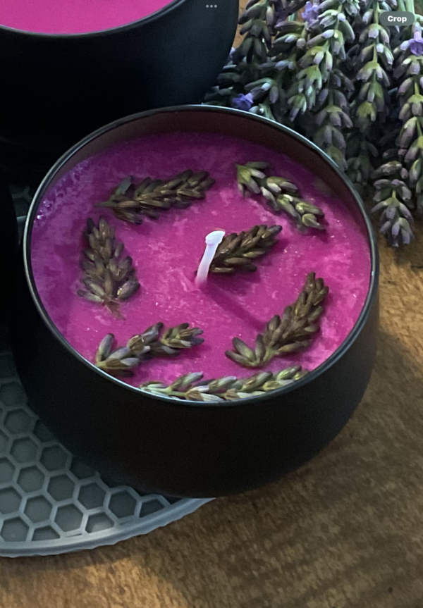 My Spot Lavender Candle 4oz - Purple Decorative with Floral Design & Lavender Scented Wax - Image 2