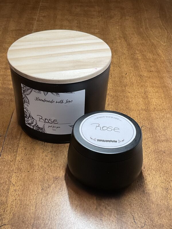 Homemade Rose Crackling Wood Wick - Rose Scented Candle Aroma Floral - Image 4